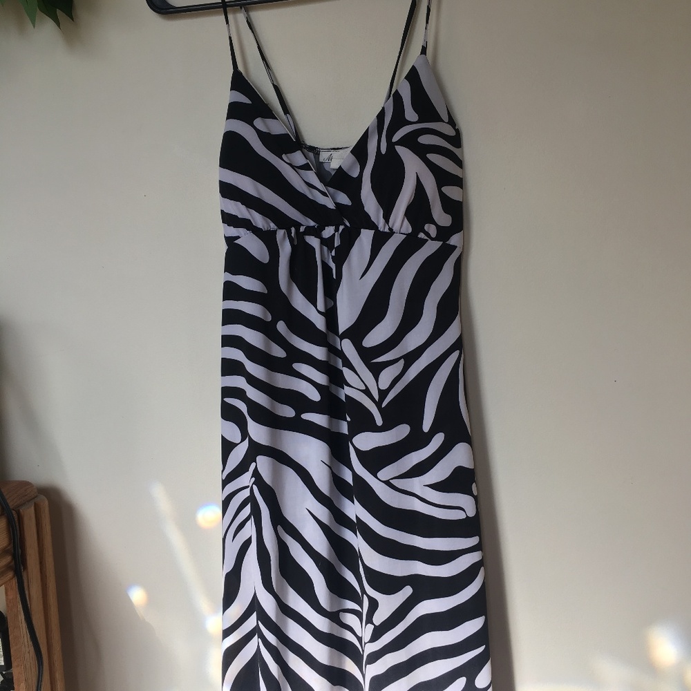 Spaghetti strap Zebra print dress